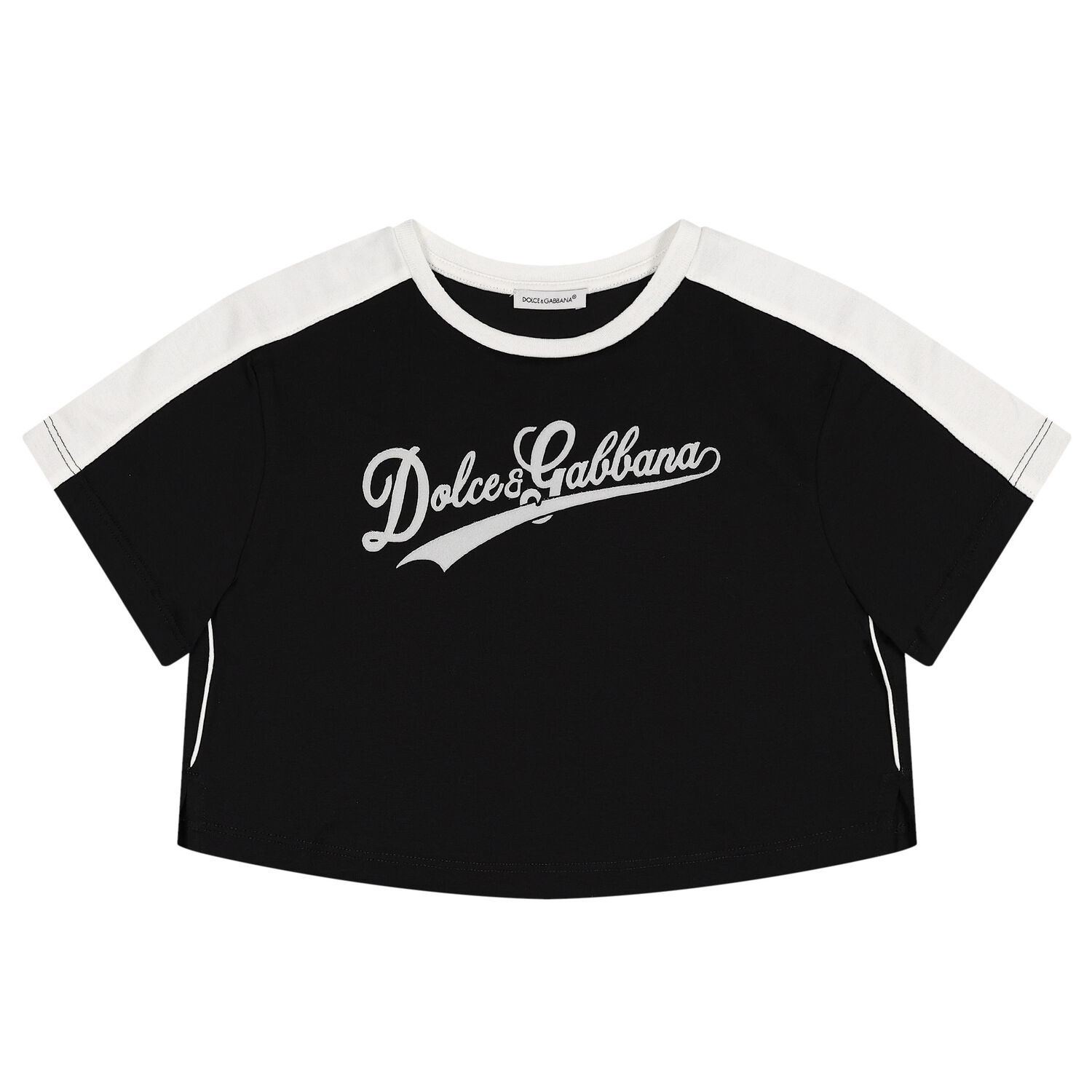 Girls Black Logo T-Shirt, 1, hi-res