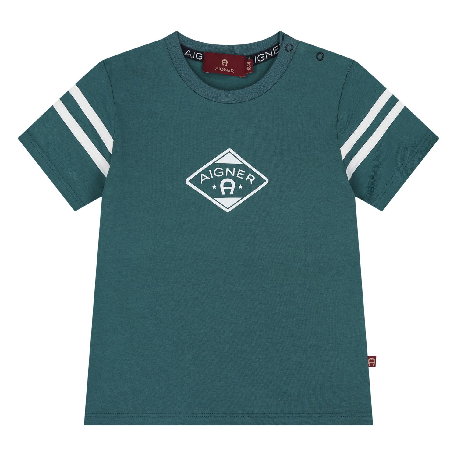 Younger Boys Green Logo T-Shirt , 2, hi-res