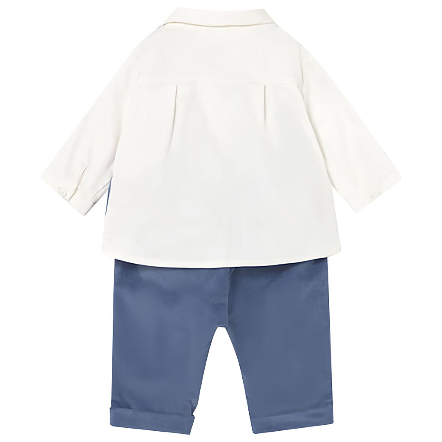 Baby Boys White & Blue Waistcoat Suit, 1, hi-res