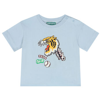 Younger Boys Blue Varsity Tiger T-Shirt