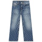 Boys Blue Logo Denim Jeans, 1, hi-res