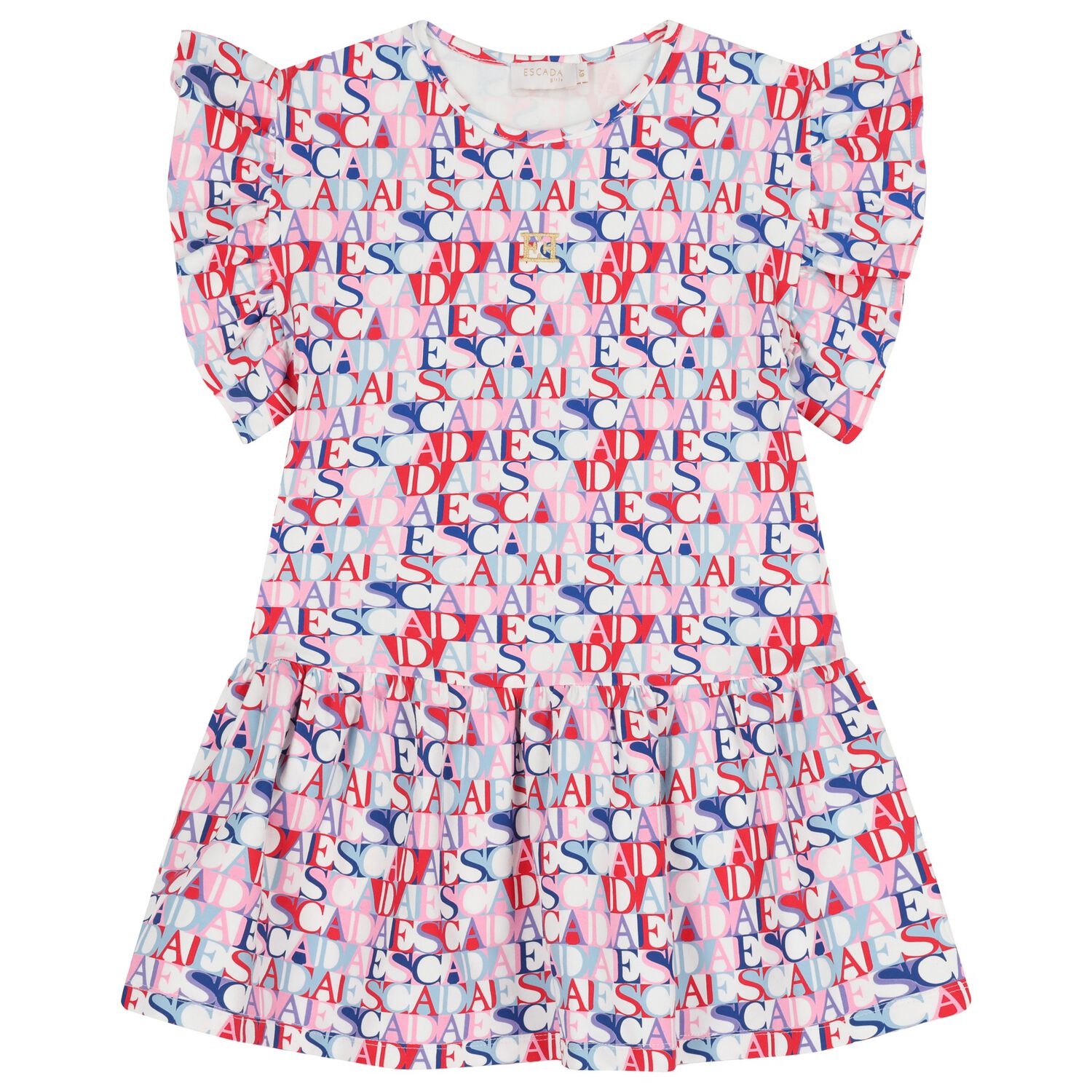 فستان بنات بالشعار متعدد الالوان , 1, hi-res