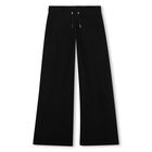 Girls Black Wide Leg Trousers, 1, hi-res