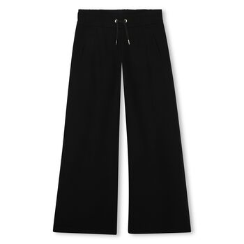 Girls Black Wide Leg Trousers