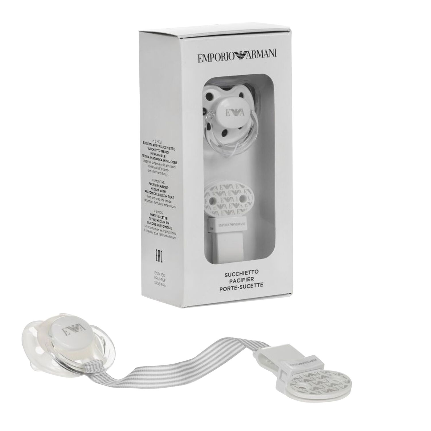 طقم دمي و مشبك باللون الابيض , 1, hi-res