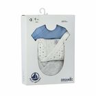 Baby Boys Blue, White & Grey Bodysuit (3 Pack), 1, hi-res