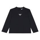 Baby Boys Black Logo Long Sleeve Top, 3, hi-res