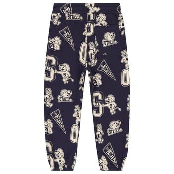 Boys Navy Blue Lion & Tiger Joggers