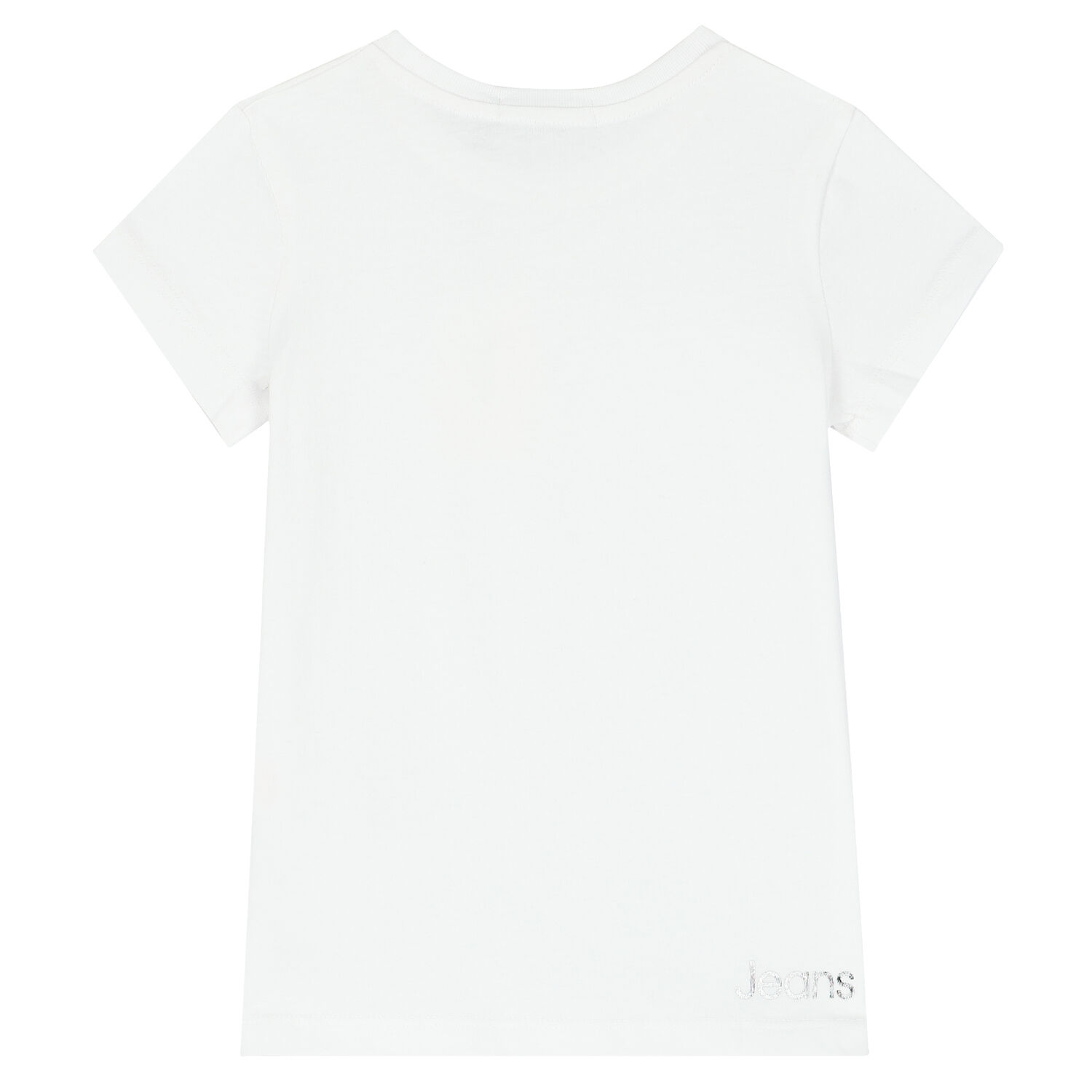 Girls White & Silver Logo T-Shirt, 1, hi-res