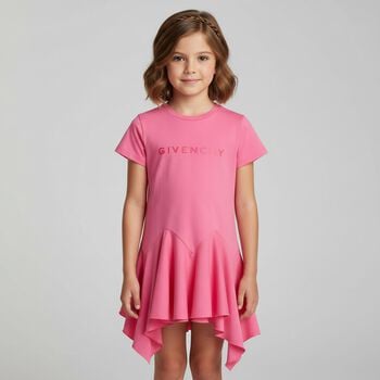 Girls Pink Logo Dress