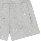 Girls Grey Floral Shorts, 1, hi-res