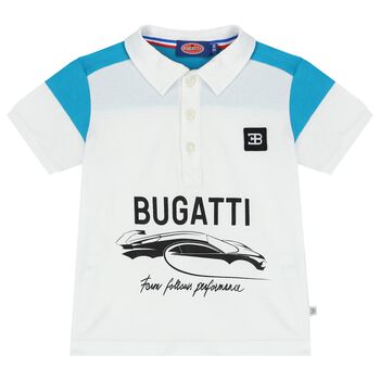 Younger Boys Blue & White Logo Polo Shirt