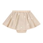 Baby Girls White & Beige Teddy Bear Skirt Set, 2, hi-res