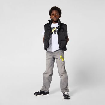 Boys Grey Logo Denim Jeans