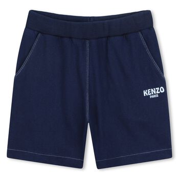 Boys Navy Blue Logo Shorts