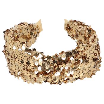 Girls Gold Embellished Sequins Headband