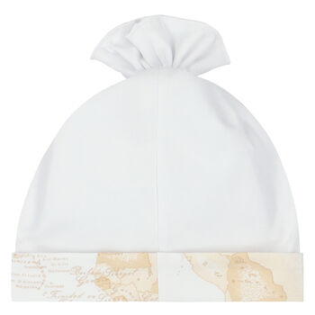 Baby Girls White & Geo Map Logo Hat
