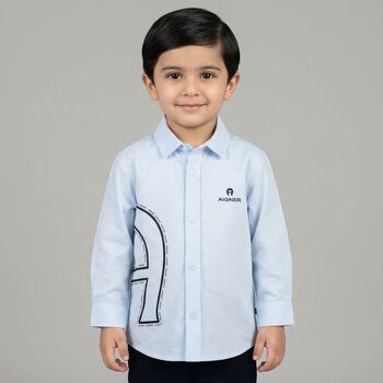Younger Boys Blue Logo Shirt