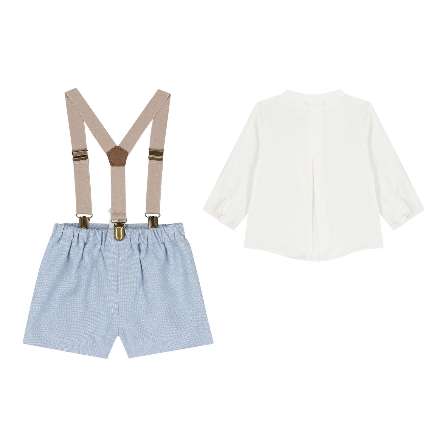 Baby Boys White & Blue Shorts Set, 1, hi-res