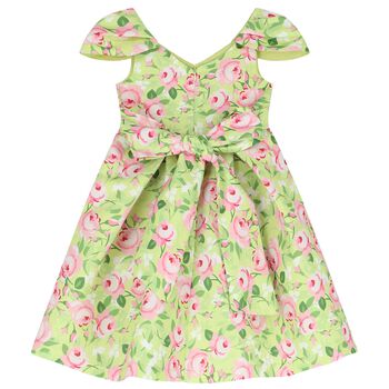 Girls Green Floral Dress