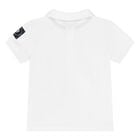 Younger Boys White & Gold Polo Shirt, 1, hi-res
