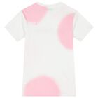 فستان بنات بالشعار باللون الوردي والأبيض, 2, hi-res