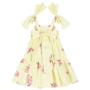 Girls Yellow Bow Dress