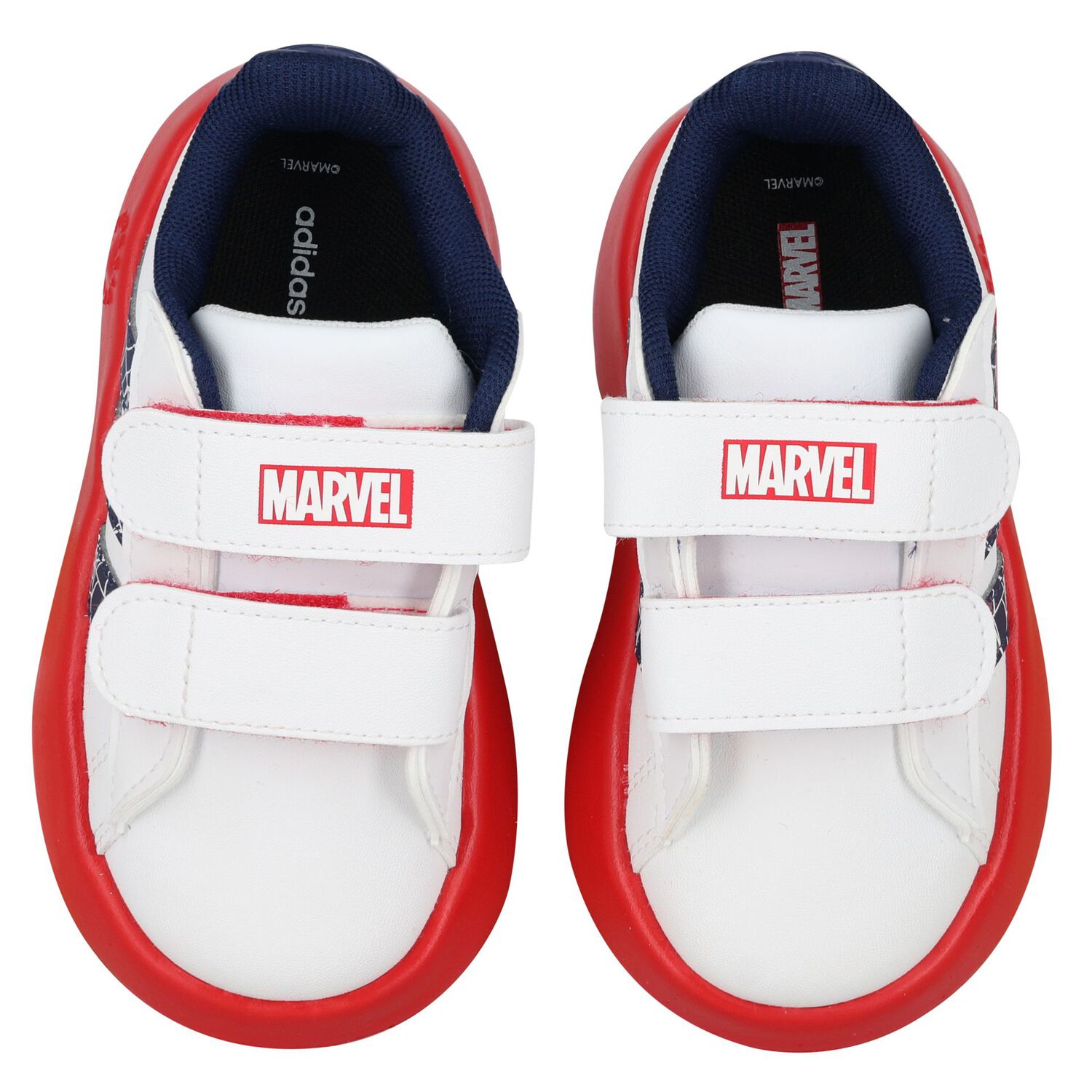Boys Boys White & Red Marvel Grand Court Trainers, 1, hi-res