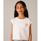 Girls White Sleeveless Top, 1, hi-res