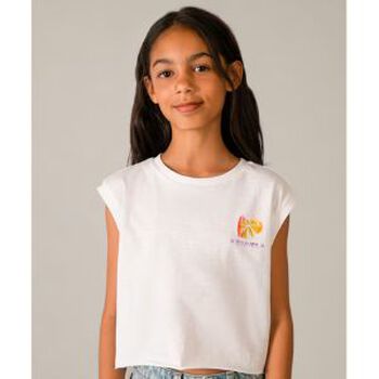 Girls White Sleeveless Top