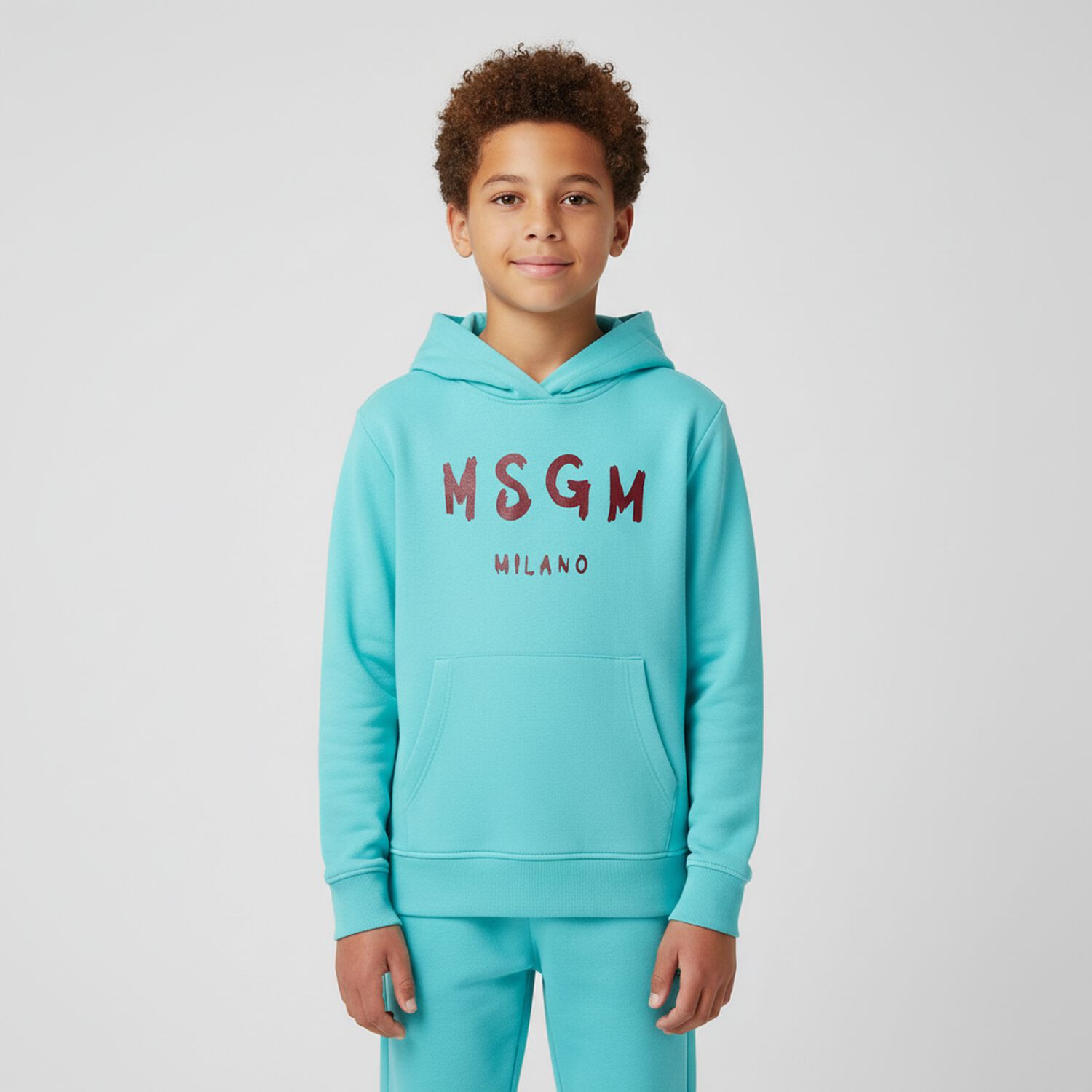 Turquoise Logo Hooded Top, 4, hi-res