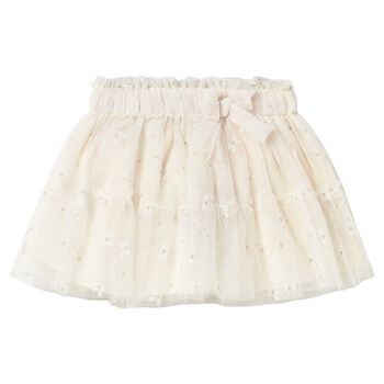 Younger Girls Ivory Tulle Skirt