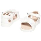 Younger Girls White Logo Sandals, 2, hi-res
