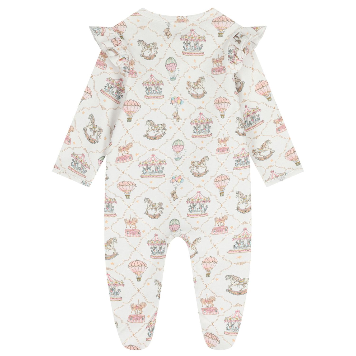 Baby Girls Pink & White Carousel & Hot Air Balloon Babygrow Gift Set, 1, hi-res
