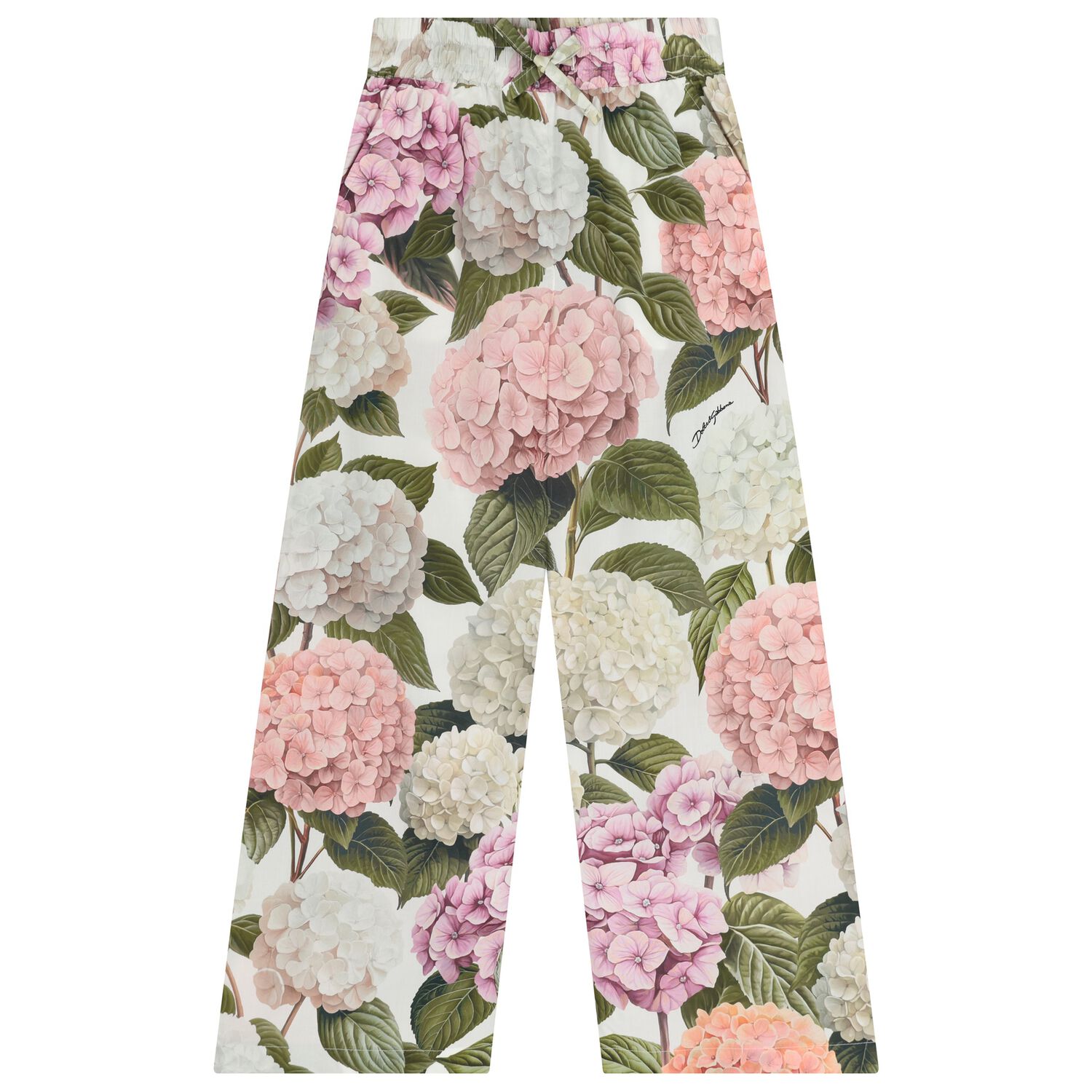 Girls Multi-Coloured Flower Floral Trousers, 1, hi-res