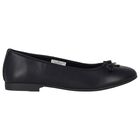 Girls Black Bow Ballerina Shoes, 1, hi-res