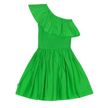 فستان بنات كلوى بكشكشة باللون الأخضر