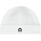 Baby Boys White, Beige & Navy Blue Logo Babygrow Set, 1, hi-res