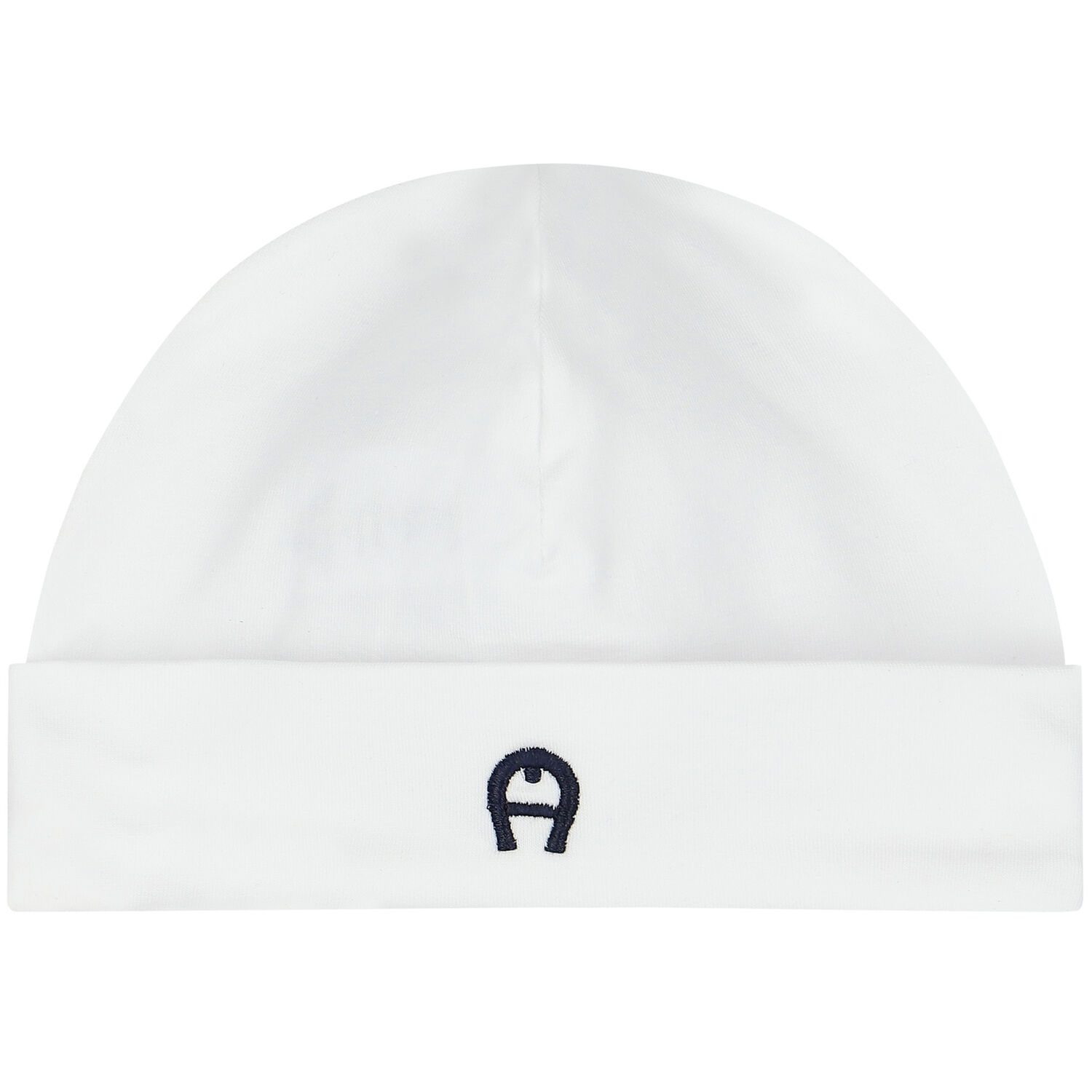 Baby Boys White, Beige & Navy Blue Logo Babygrow Set, 1, hi-res