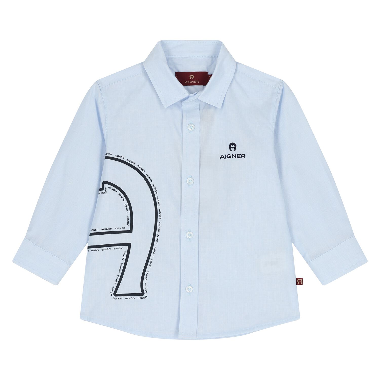 قميص اولاد بالشعار باللون الازرق , 1, hi-res