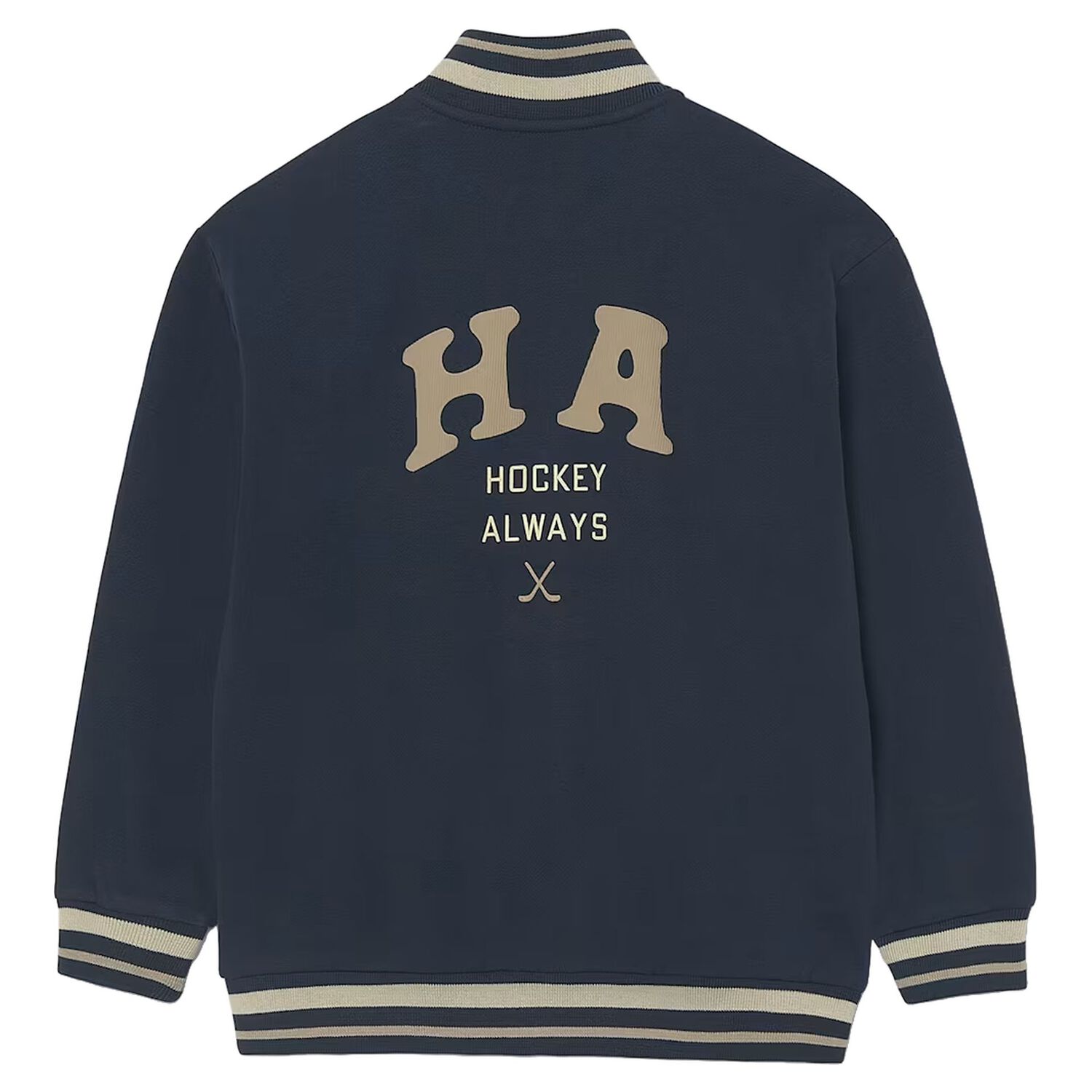 Boys Navy Blue Varsity Bomber Jacket, 1, hi-res