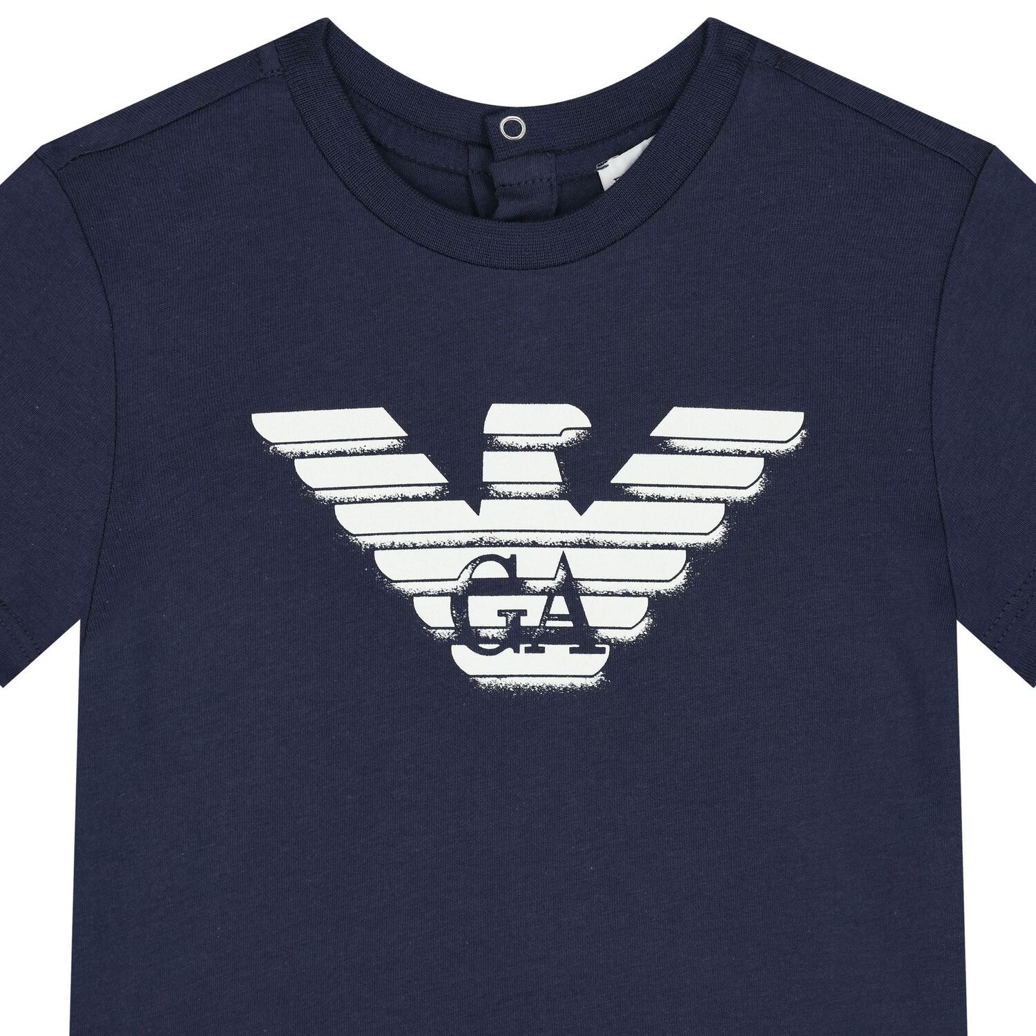 Younger Boys Navy Blue & White T-Shirt ( 3-Pack ), 1, hi-res