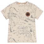 Boys Beige Compass Geo Map T-Shirt, 1, hi-res
