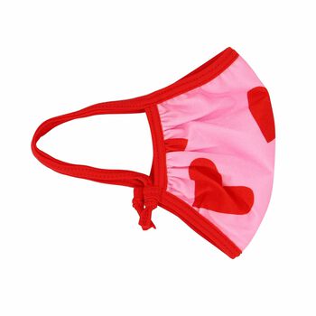 Girls Pink & Red Floral Face Mask