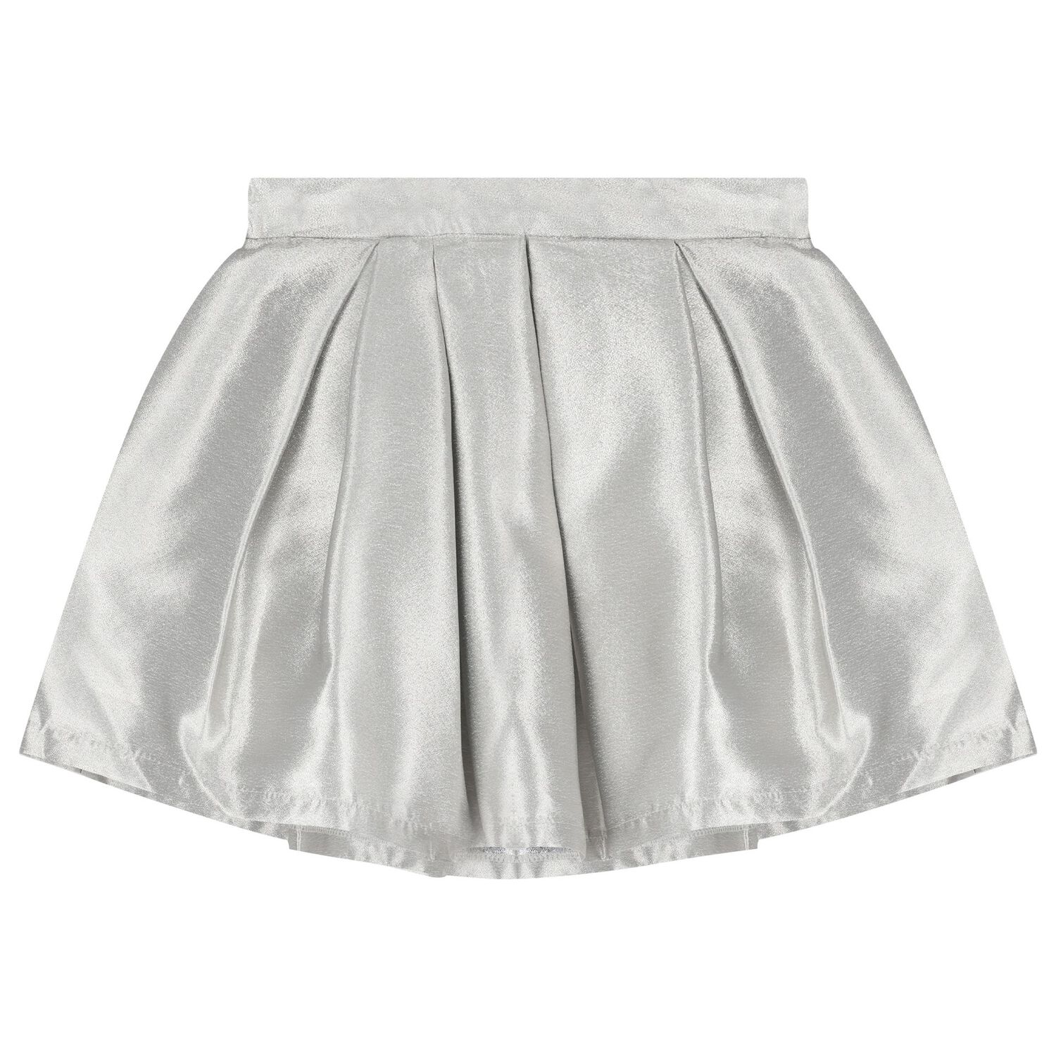Girls Silver Metallic Bow Skirt Set, 1, hi-res