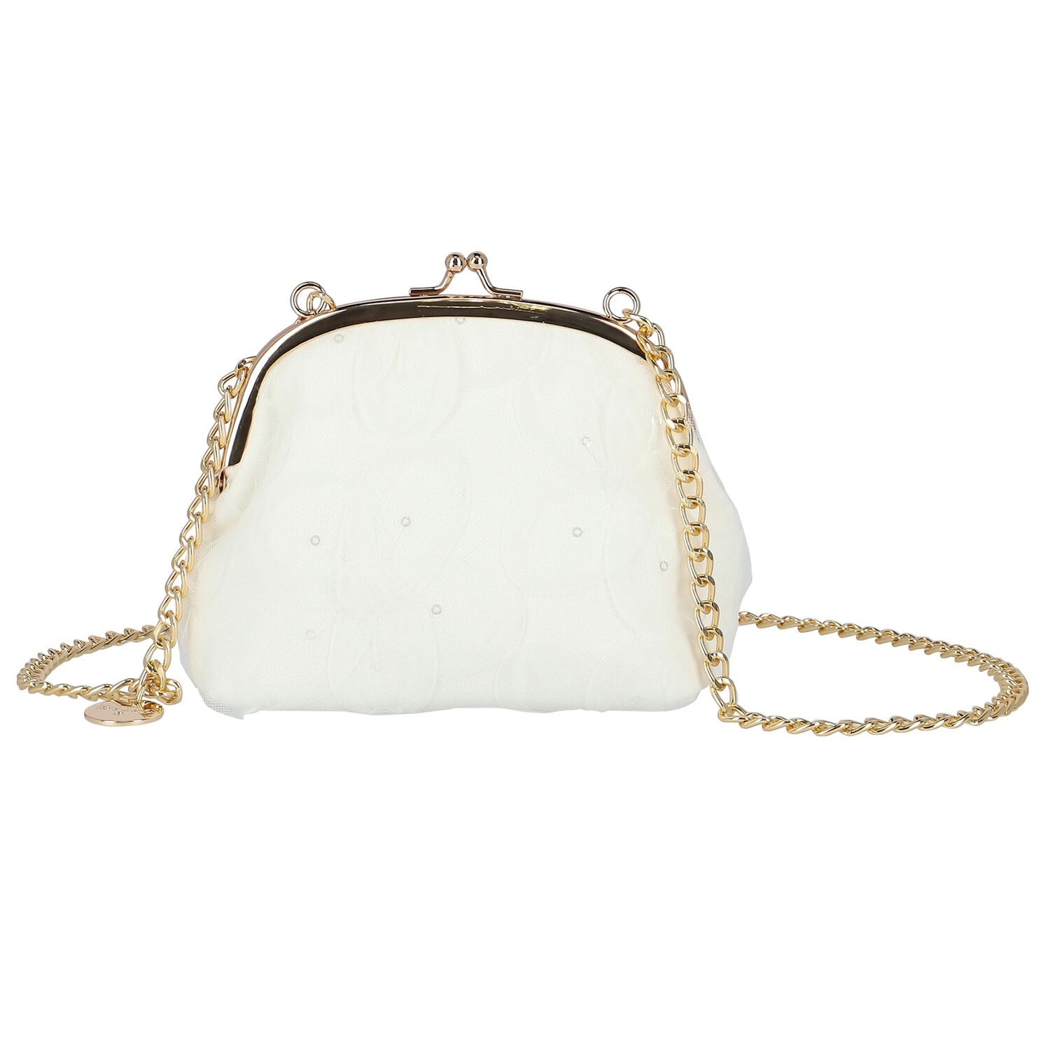 Girls Ivory Tulle Lace Shoulder Bag, 1, hi-res image number null