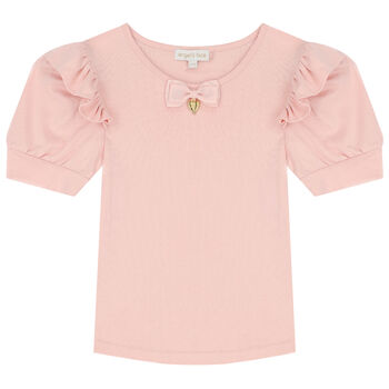 Girls Pink Ruffled Top
