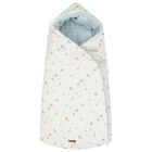 Ivory & Blue Safari Hooded Reversible Baby Nest, 1, hi-res
