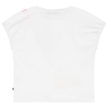 Girls White & Pink Bag T-Shirt
