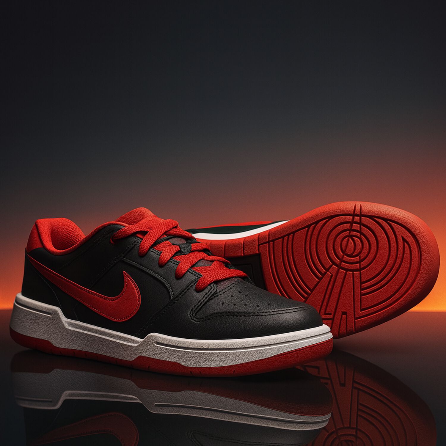 Black & Red Full Force Low Trainers, 1, hi-res image number null